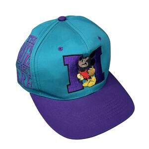 Vintage Disney Mickey Mouse Unlimited cap Teal Purple 'bigger they are' - BN